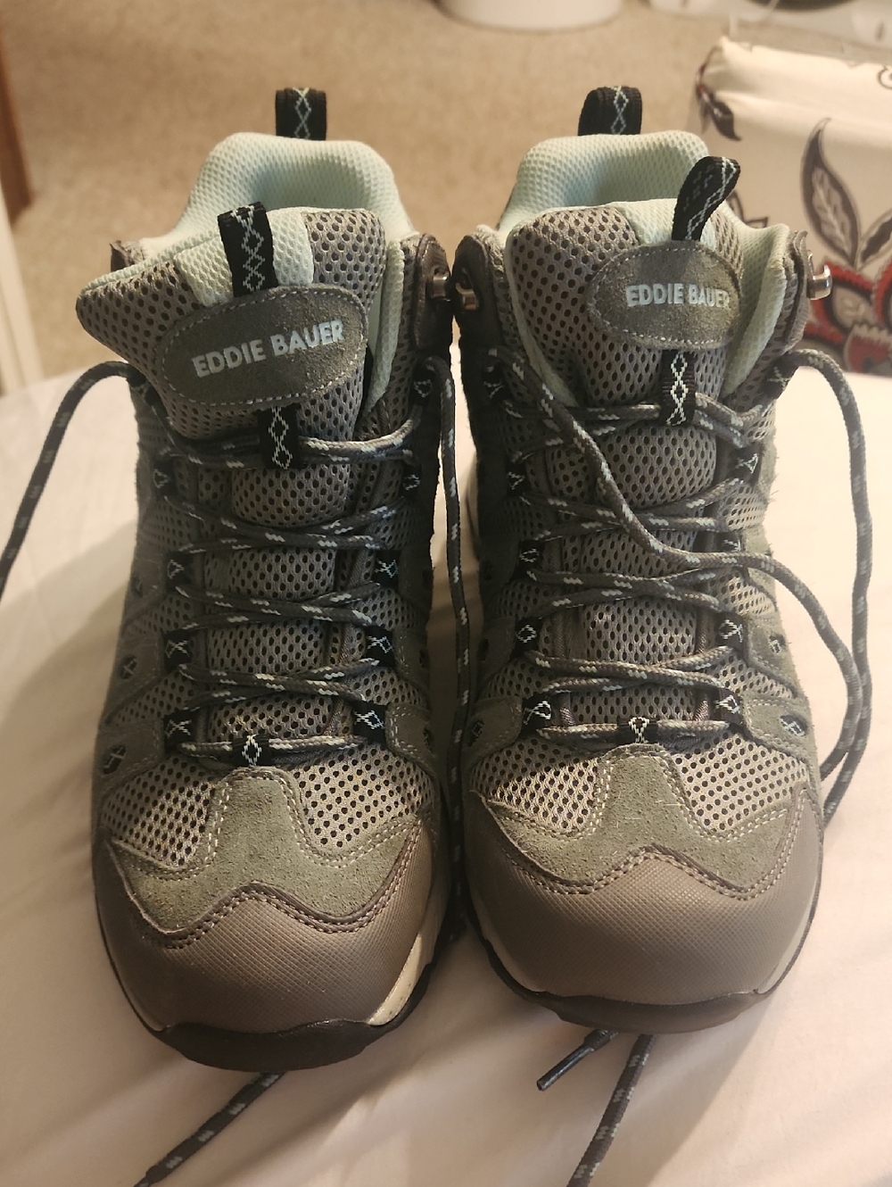 Eddie Bauer Grey and Mint Women's Trail Boots